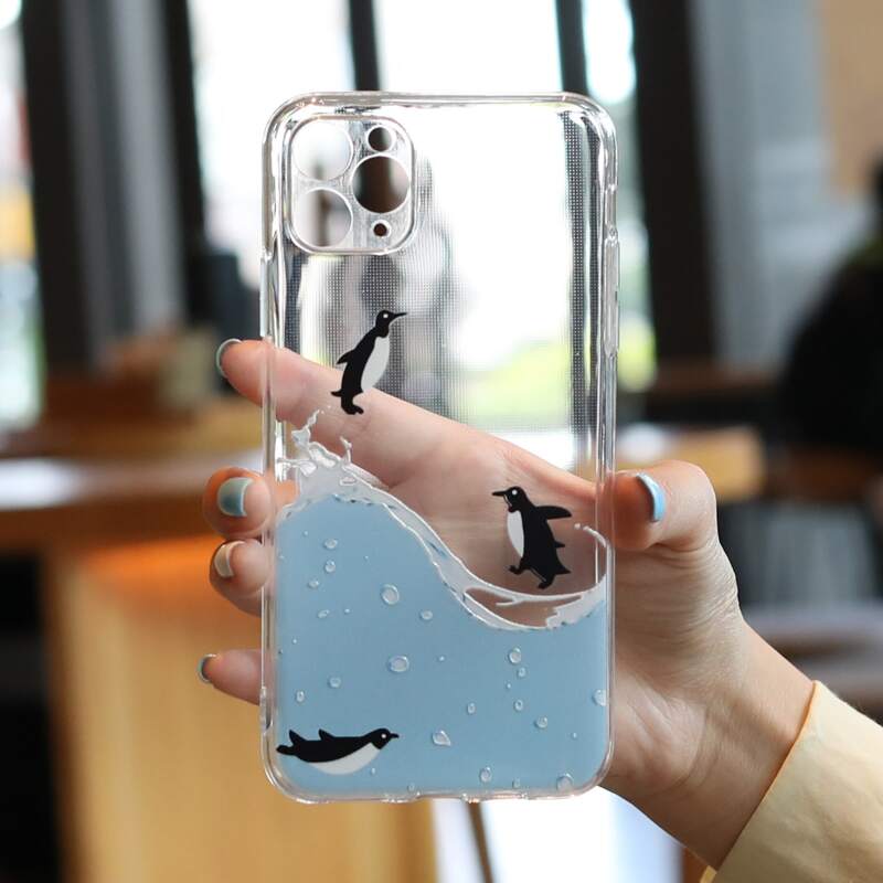 

Penguin Print Phone Case, Clear