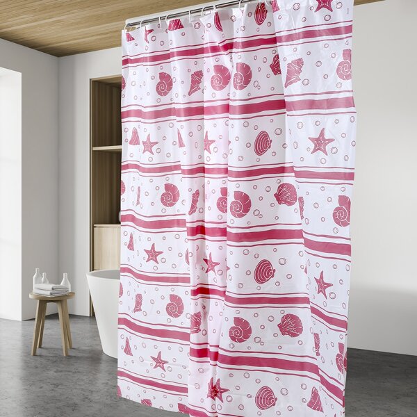 

Conch Print Shower Curtain, Hot pink