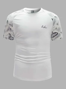 Manfinity RebelGame Tops Nam Lá thư Nhiệt đới Kỳ nghỉ - trắng - Xem 1