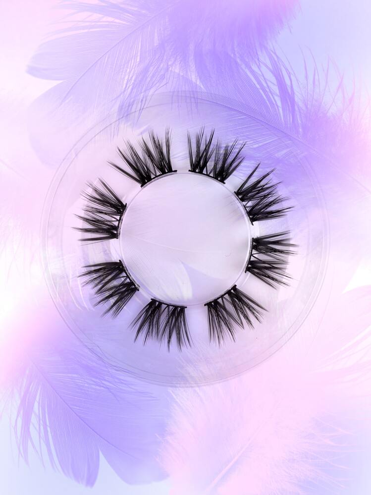 Homaylash 1box Full False Lashes Segmented Cross Volumized Fake Eyelashes Lash Clusters, Eyelash Clusters, Individual Eyelashes, Lashes, Fake Lashes - Black - View 2