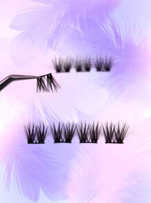 Homaylash 1box Full False Lashes Segmented Cross Volumized Fake Eyelashes Lash Clusters, Eyelash Clusters, Individual Eyelashes, Lashes, Fake Lashes - Black - View 3