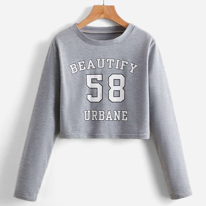 

Letter Graphic Tee, Grey