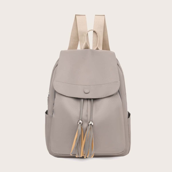 

Tassel Decor Backpack, Khaki