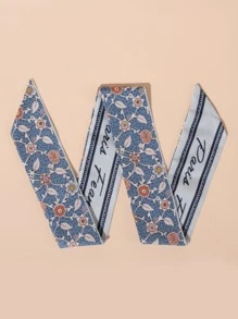 Letter Graphic Skinny Scarf - Multicolor - View 2