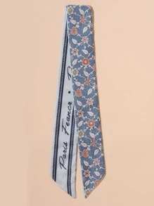 Letter Graphic Skinny Scarf - Multicolor - View 3