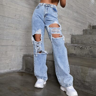 High Waisted Ripped…