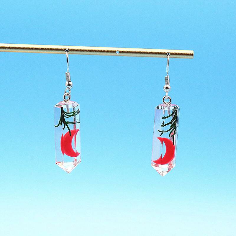 

Moon Design Earrings, Clear