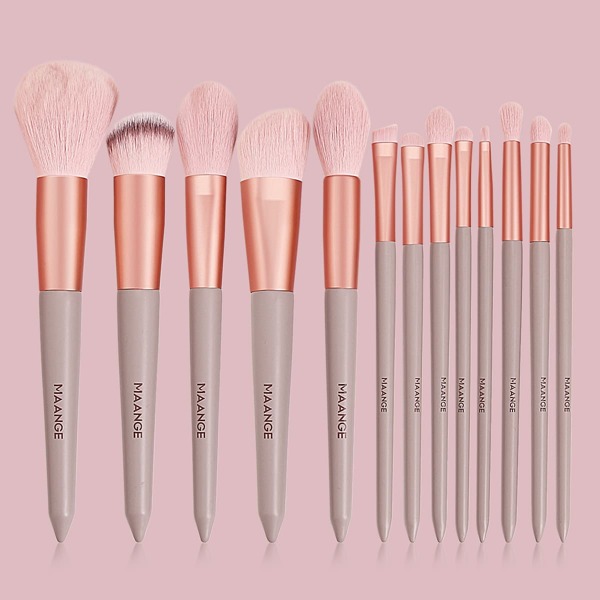 

13pcs Makeup Brush Set, Dusty pink
