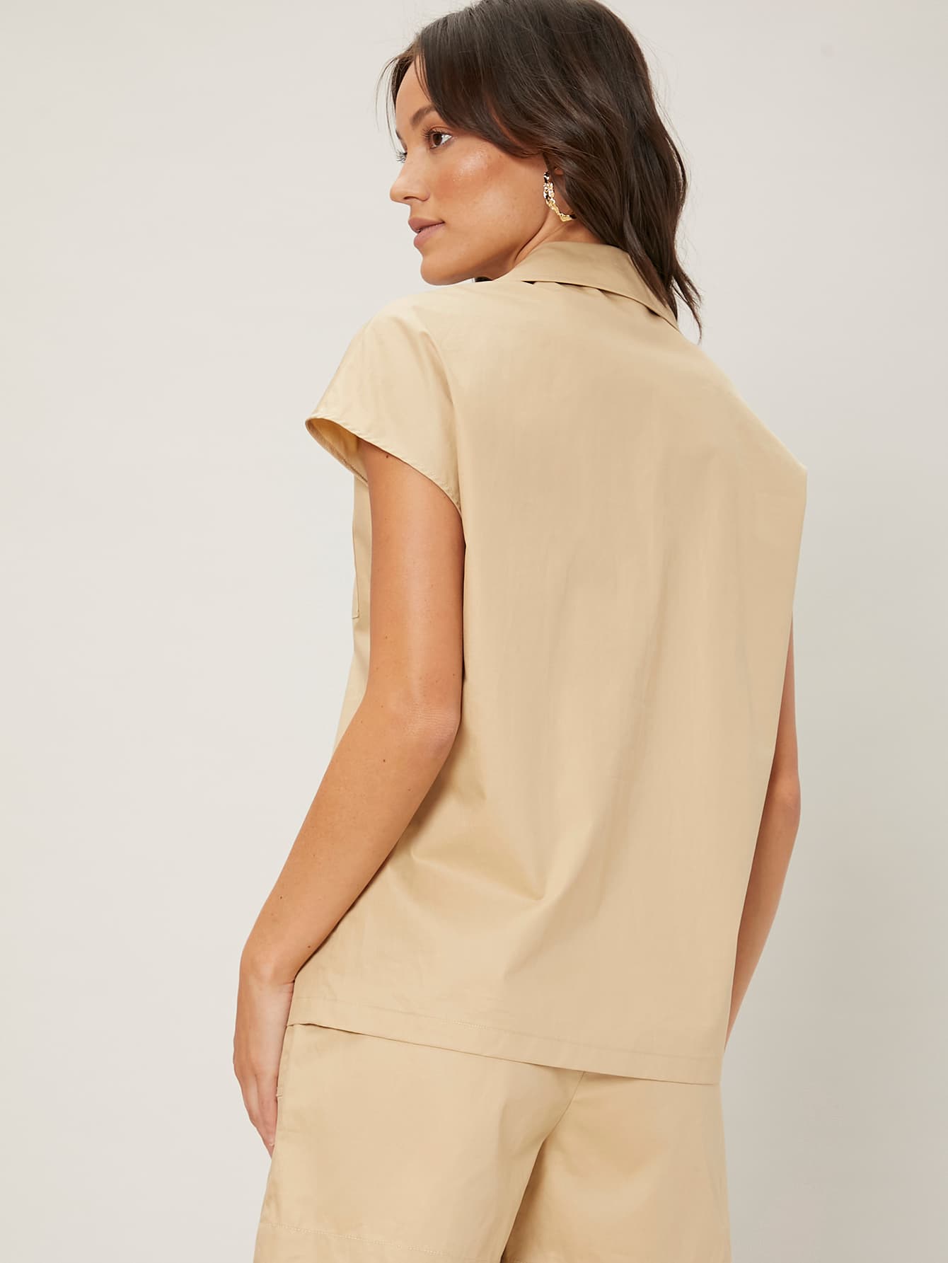 Straight Batwing Sleeve Shirt