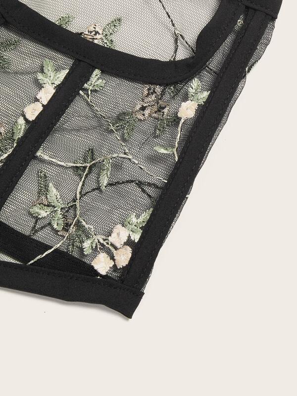 Flower Embroidered Corset Belt SHEIN USA