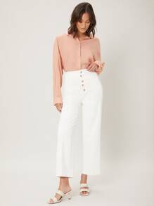 SHEIN Linen Oversize Straight Blouse