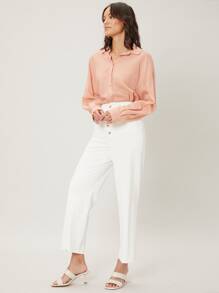 SHEIN Linen Oversize Straight Blouse