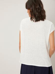 MOTF PREMIUM 亚麻蝙蝠袖上衣 - 白色 - 查看 2