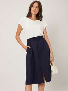 MOTF PREMIUM 亚麻蝙蝠袖上衣 - 白色 - 查看 3