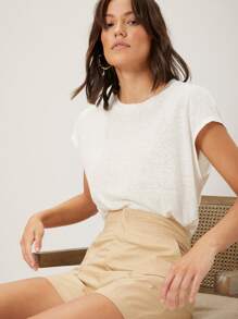 MOTF PREMIUM 亚麻蝙蝠袖上衣 - 白色 - 查看 5