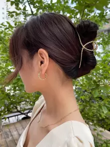 DAZY Metal Hair Claw Casual Claw Clips Hair Clips Hair Jaw Clip Hair Clamps Hair Clutch Hair Catcher Clip - Gold - View 1