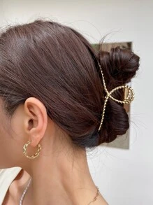 DAZY Metal Hair Claw Casual Claw Clips Hair Clips Hair Jaw Clip Hair Clamps Hair Clutch Hair Catcher Clip - Gold - View 4
