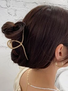 DAZY Metal Hair Claw Casual Claw Clips Hair Clips Hair Jaw Clip Hair Clamps Hair Clutch Hair Catcher Clip - Gold - View 5