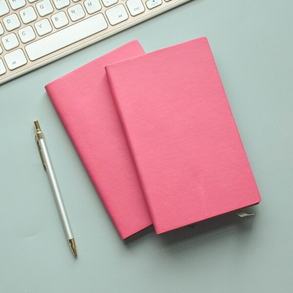 

1pc Plain Cover Notebook, Pink