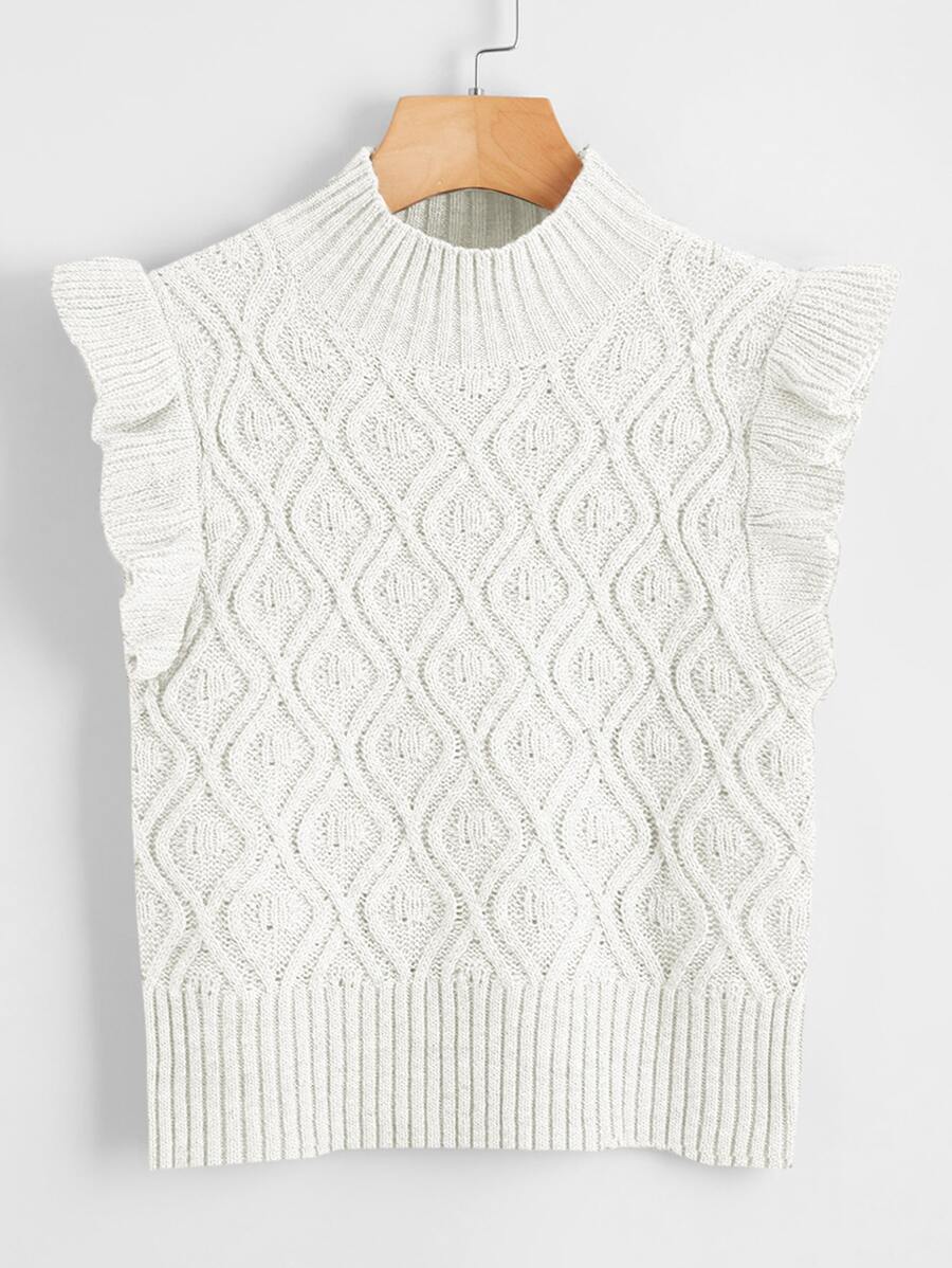 SHEIN Essnce Chaleco jersey unicolor de sisa con fruncido - Blanco - Ver 1