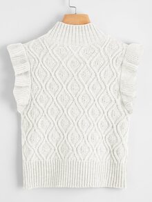 SHEIN Essnce Chaleco jersey unicolor de sisa con fruncido - Blanco - Ver 2