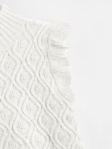 SHEIN Essnce Chaleco jersey unicolor de sisa con fruncido - Blanco - Ver 4