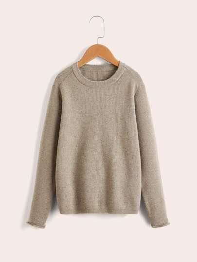 Tween Boy Solid Raglan Sleeve Sweater