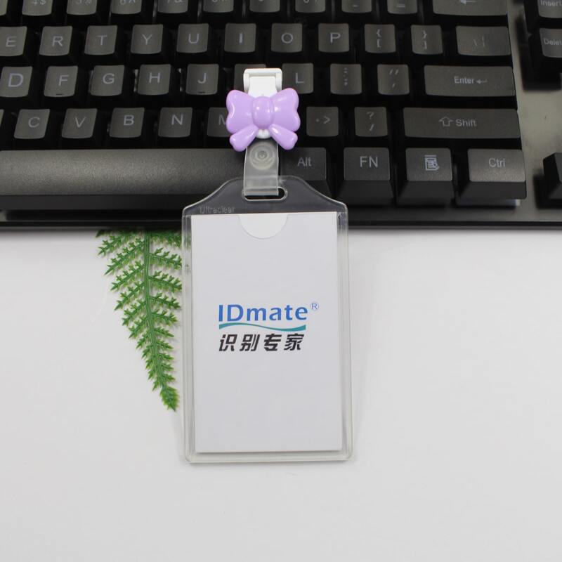 

1pc ID Card Cover & 1pc Bow Clip, Purple