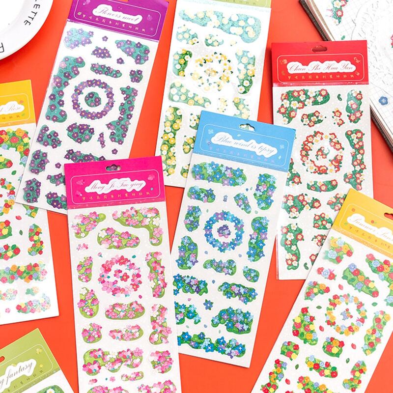 

1pc Flower Print Random Sticker, Multicolor