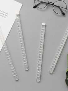 1入組A5可拆卸扣活頁裝訂條30孔圓孔線圈開合環DIY塑料活頁夾 - 無色 - 查看 3