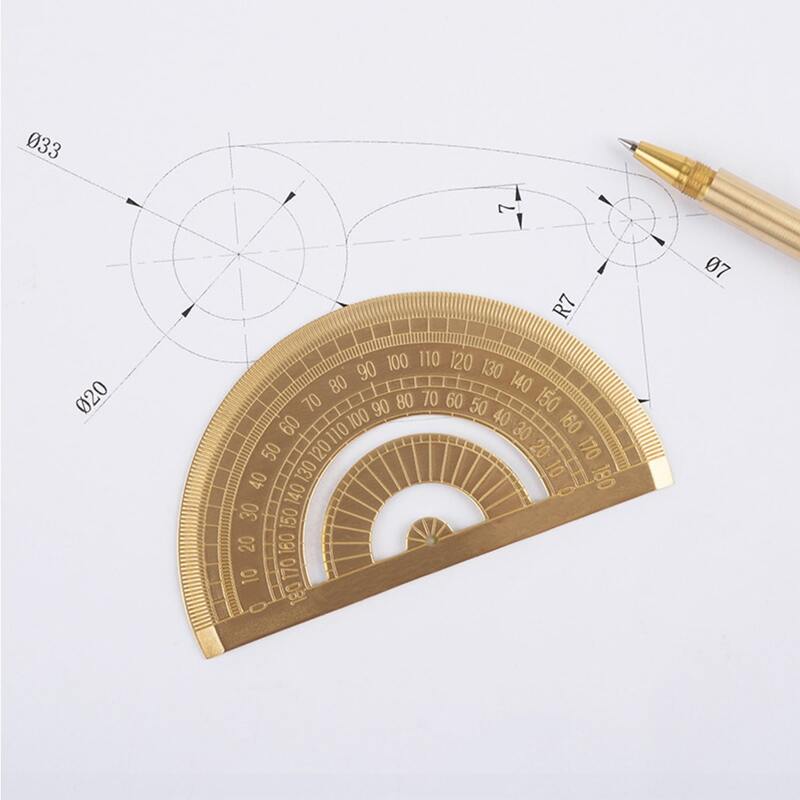 

1pc 180 Degree Protractor, Multicolor