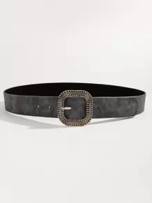 Boho Square Buckle Belt With Hole Punch Summer, School