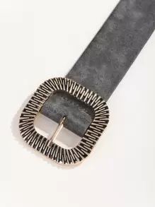 Boho Square Buckle Belt With Hole Punch Summer, School