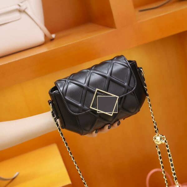 

Textured Flap Chain Crossbody Bag, Black