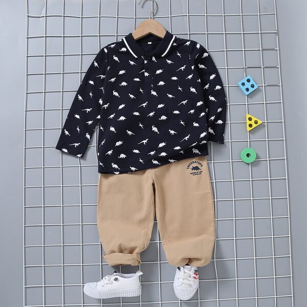 

Toddler Boys Dinosaur Print Shirt & Pants, Multicolor