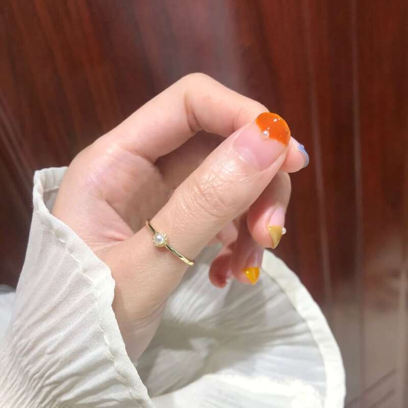 

24pcs Faux Pearl Fake Nail, Multicolor