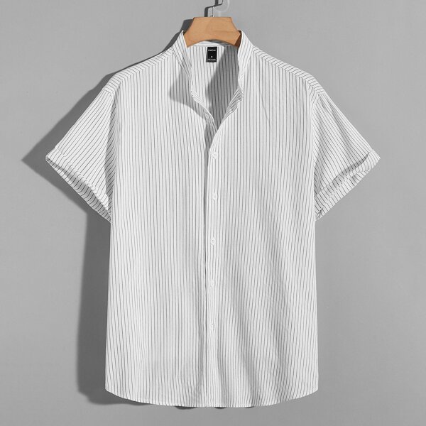 

Men Striped Print Shirt, White