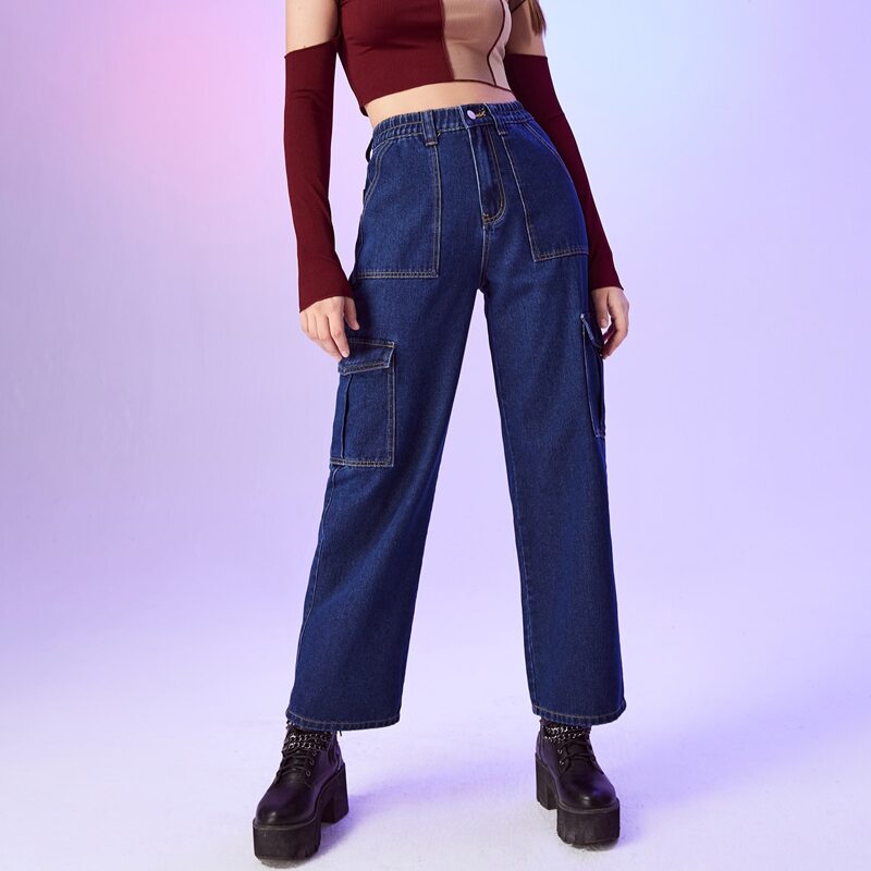 

Dark Wash Flap Pocket Jeans