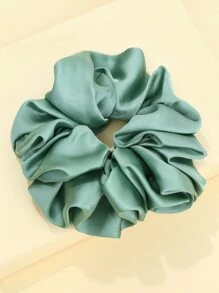1入女士布料髮飾，純色緞面和雪紡蝴蝶結鬆緊帶，簡潔時尚，休閒或日常使用