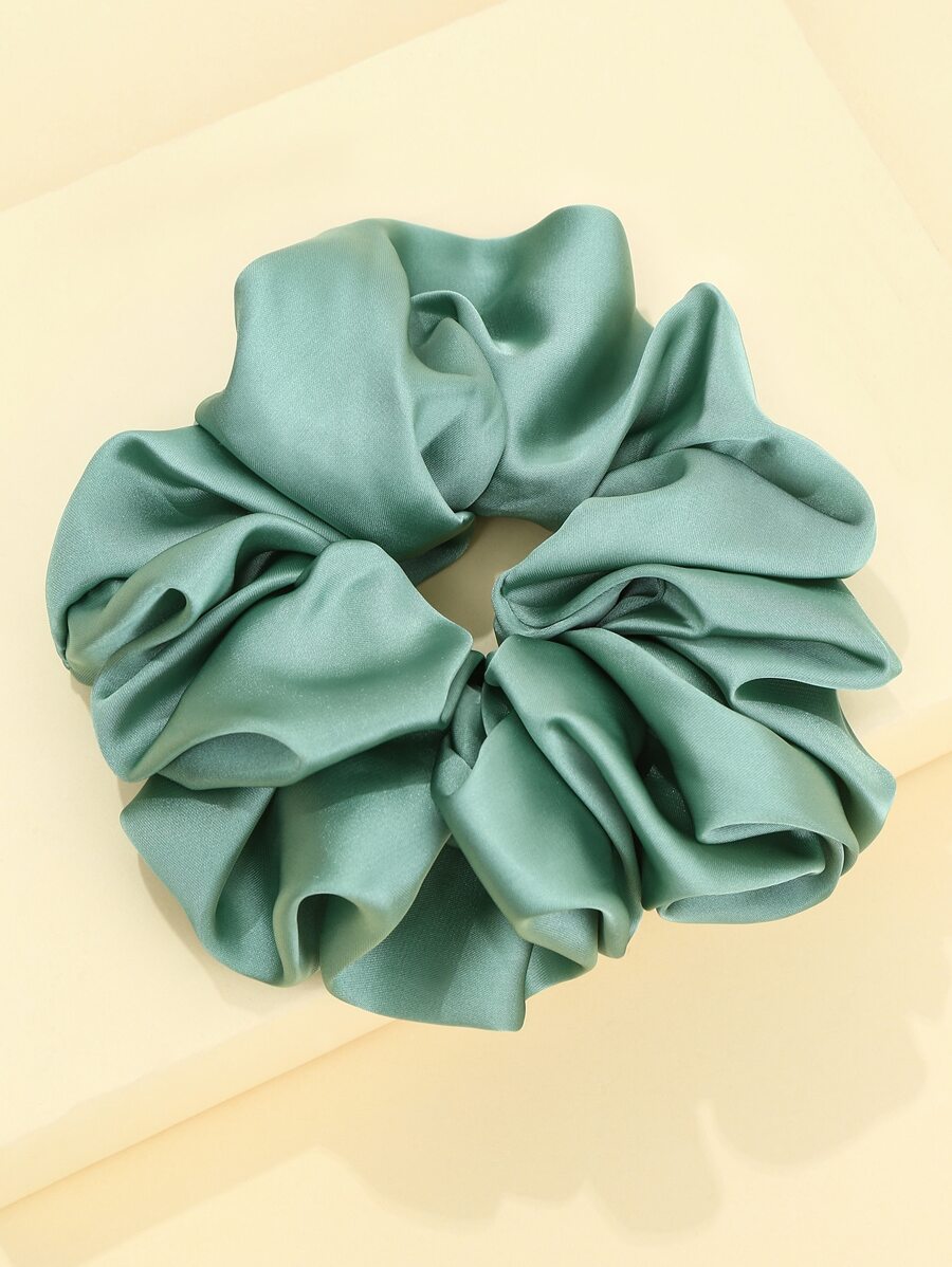 1入女士布料髮飾，純色緞面和雪紡蝴蝶結鬆緊帶，簡潔時尚，休閒或日常使用