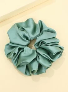 1入女士布料髮飾，純色緞面和雪紡蝴蝶結鬆緊帶，簡潔時尚，休閒或日常使用