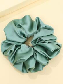 1入女士布料髮飾，純色緞面和雪紡蝴蝶結鬆緊帶，簡潔時尚，休閒或日常使用