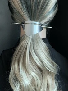 幾何髮拖鞋帶棒 - 銀色 - 查看 1