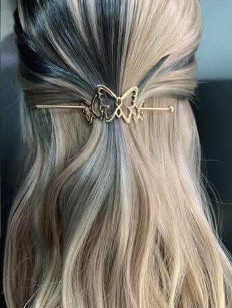 Clip para el cabello con decoración de mariposa, pasador para moño, accesorio para hacer moños, pasador para el peinado, artículos escolares, accesorios para el cabello