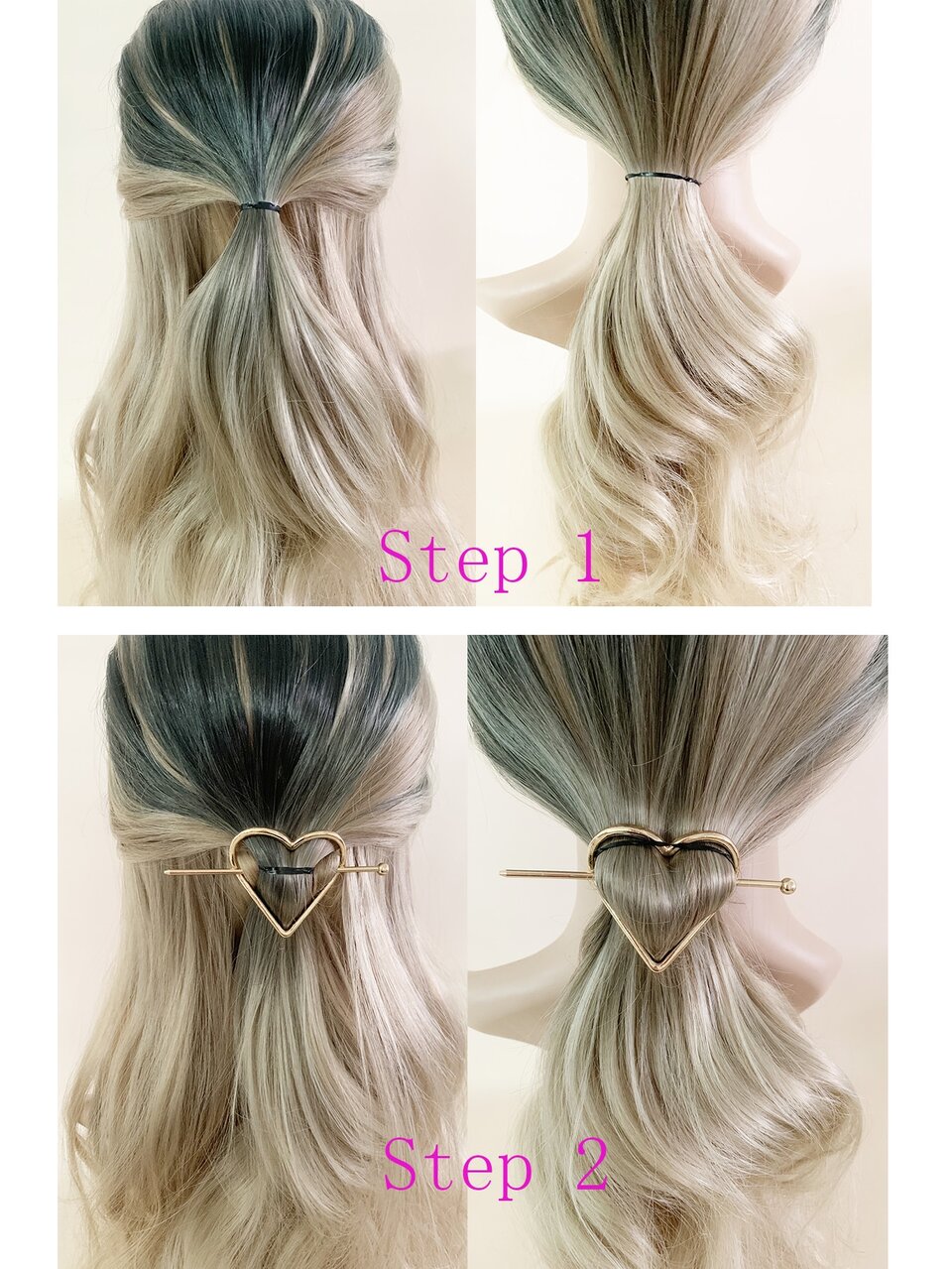 Heart Decor HairPin Hair Clip Street Valentines Hair Bun Maker Bun Hair Piece Hair Styling Pins