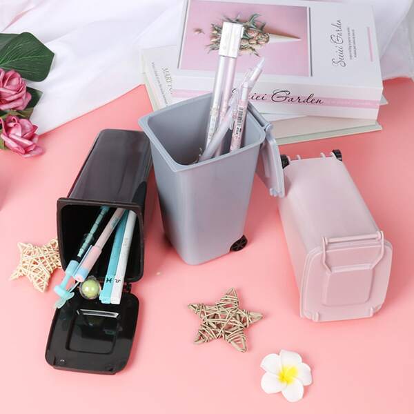 

1pc Trash Can Shaped Random Pen Holder, Multicolor