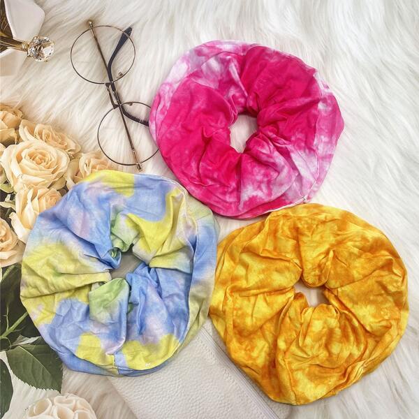 

3pcs Tie Dye Scrunchie, Multicolor