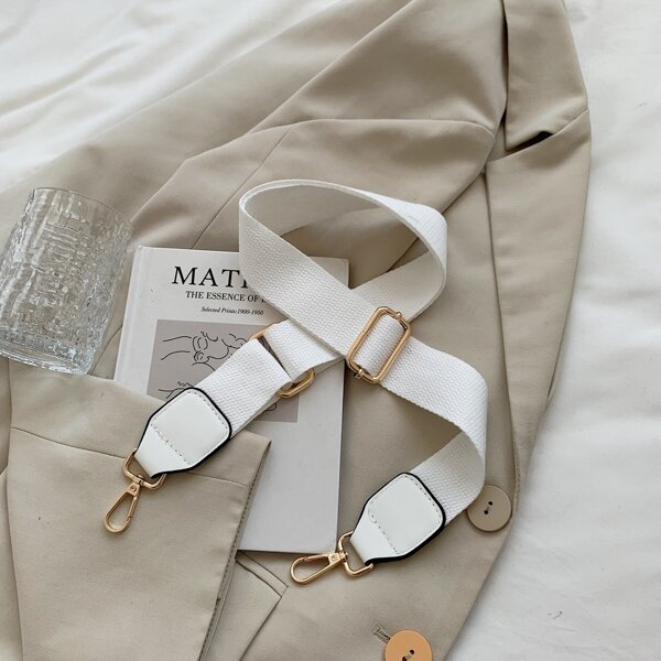 

Solid Buckle Bag Strap, White