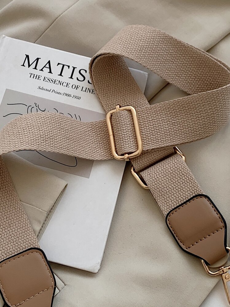 CONTAINEVERY 實心扣式袋帶，可調節的便攜袋配件，時尚耐用，適用於新手和白領工人，青少女，女性大學生 - 卡其色 - 查看 4