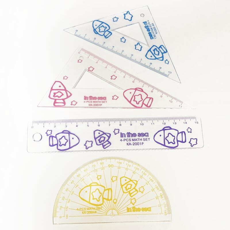 

4pcs Cartoon Graphic Ruler, Multicolor